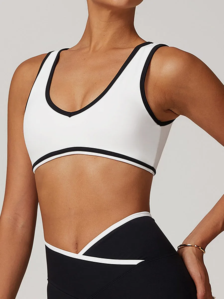 Colorblock Wide-Strap Sports Bra