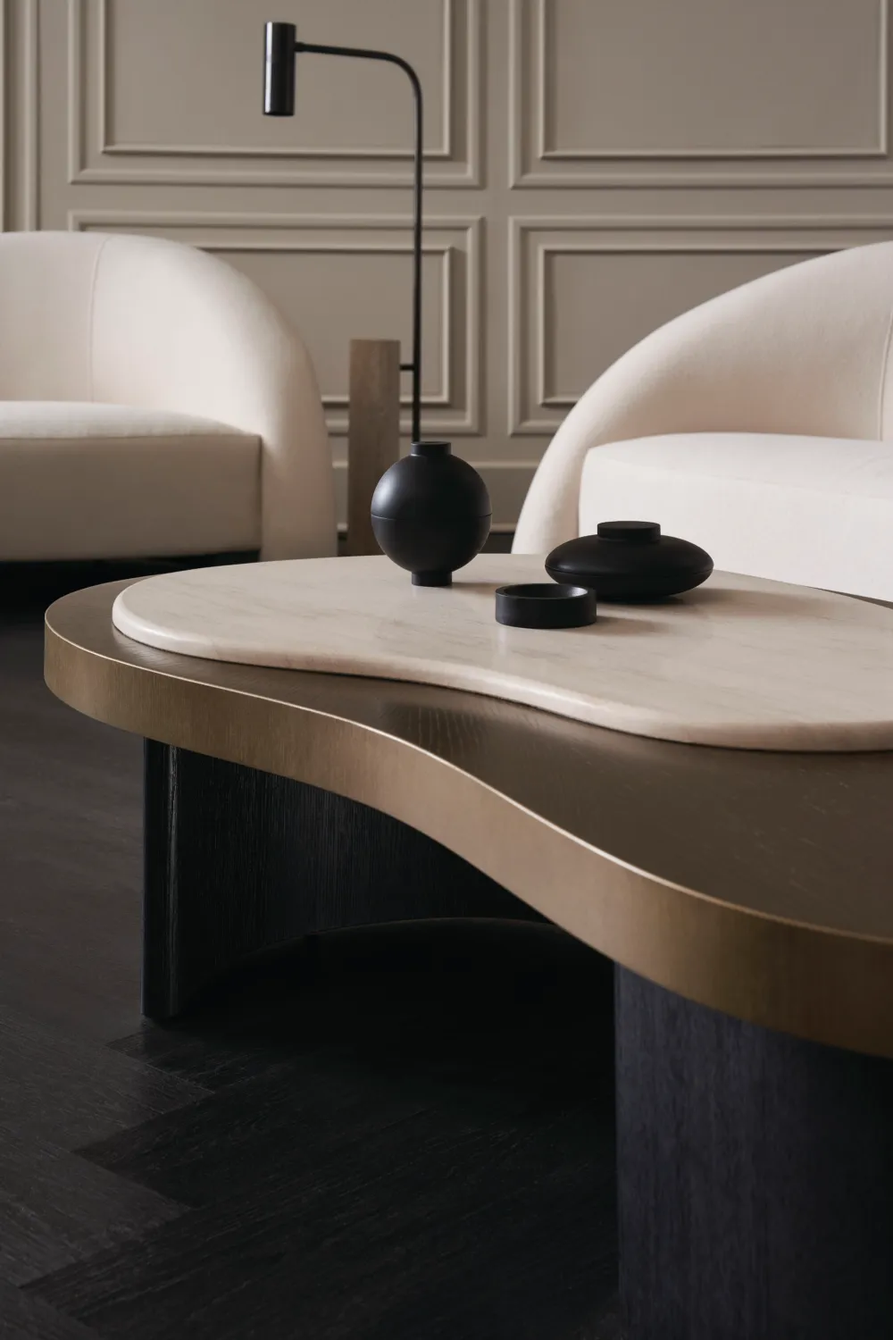 Cream Travertine Coffee Table | Caracole Contrast