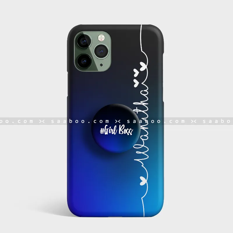 Dark Blue Shades Gradient Name Gripper Case