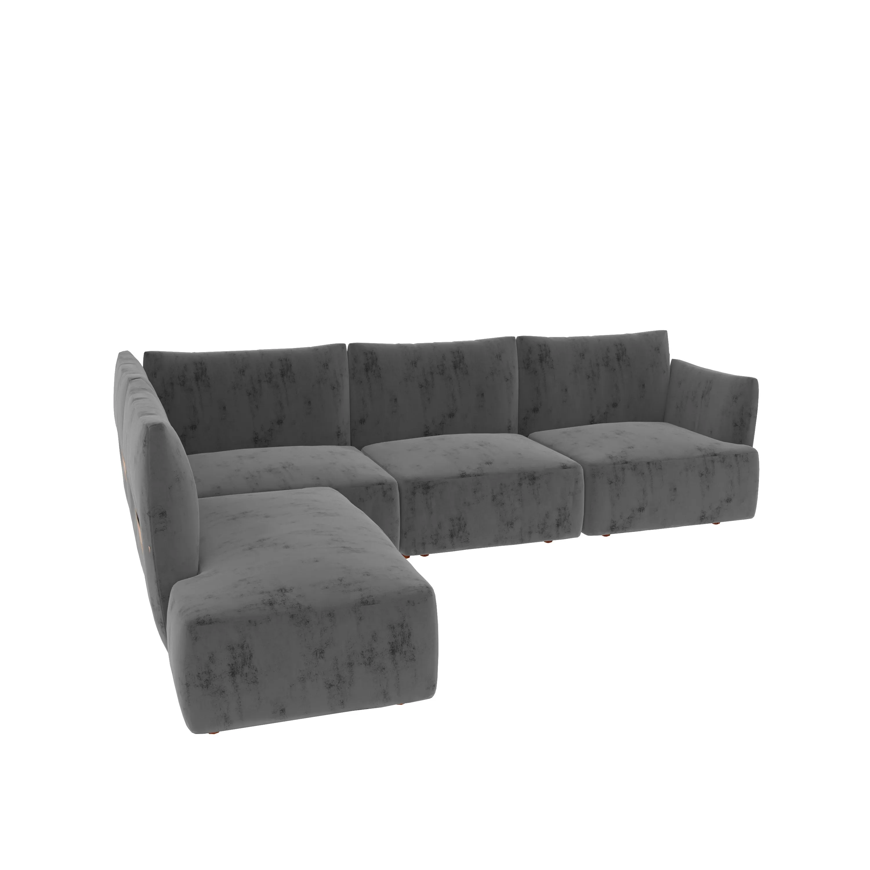 Dark Slat Gray Pastel Coloured with Premium Comfort L Shaped 4 Seater Sofa Set for Home