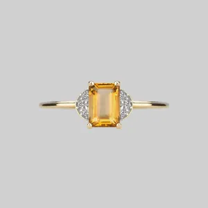 DECOR. Citrine Ornamental Gold Ring