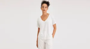 Deep V-Neck Tee, Regular Fit