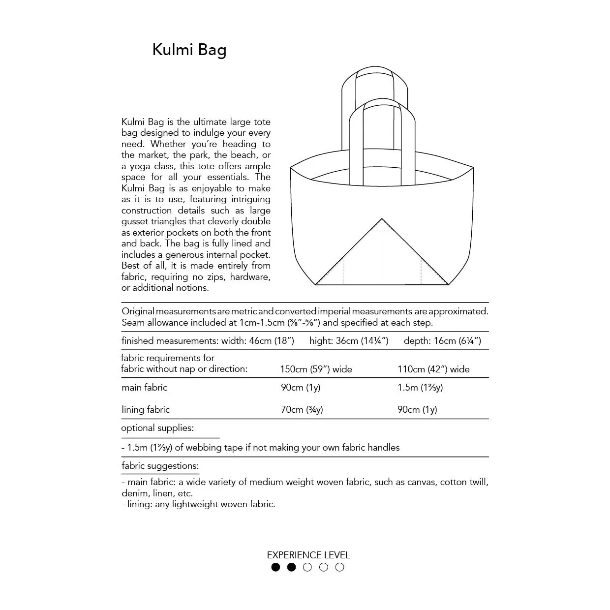 Dhurata Davies - Kulmi Bag - Paper Sewing Pattern