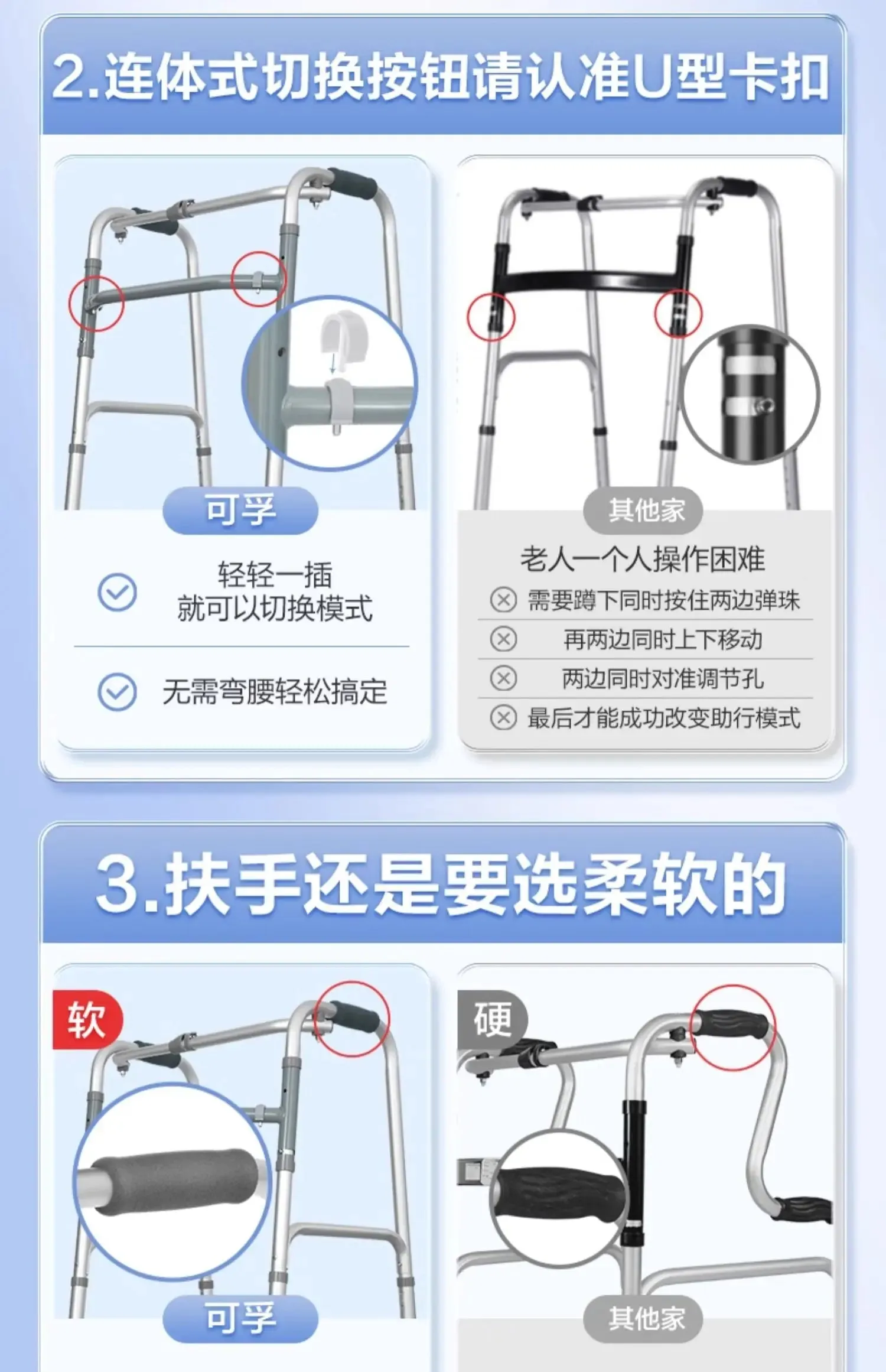 Elderly walking aids, walking canes, walking aids for the elderly, four legged assistive armrests, rehabilitation walking aids