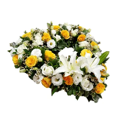 Elegant Heart-Shaped Floral Wreath Coffin Topper | W504