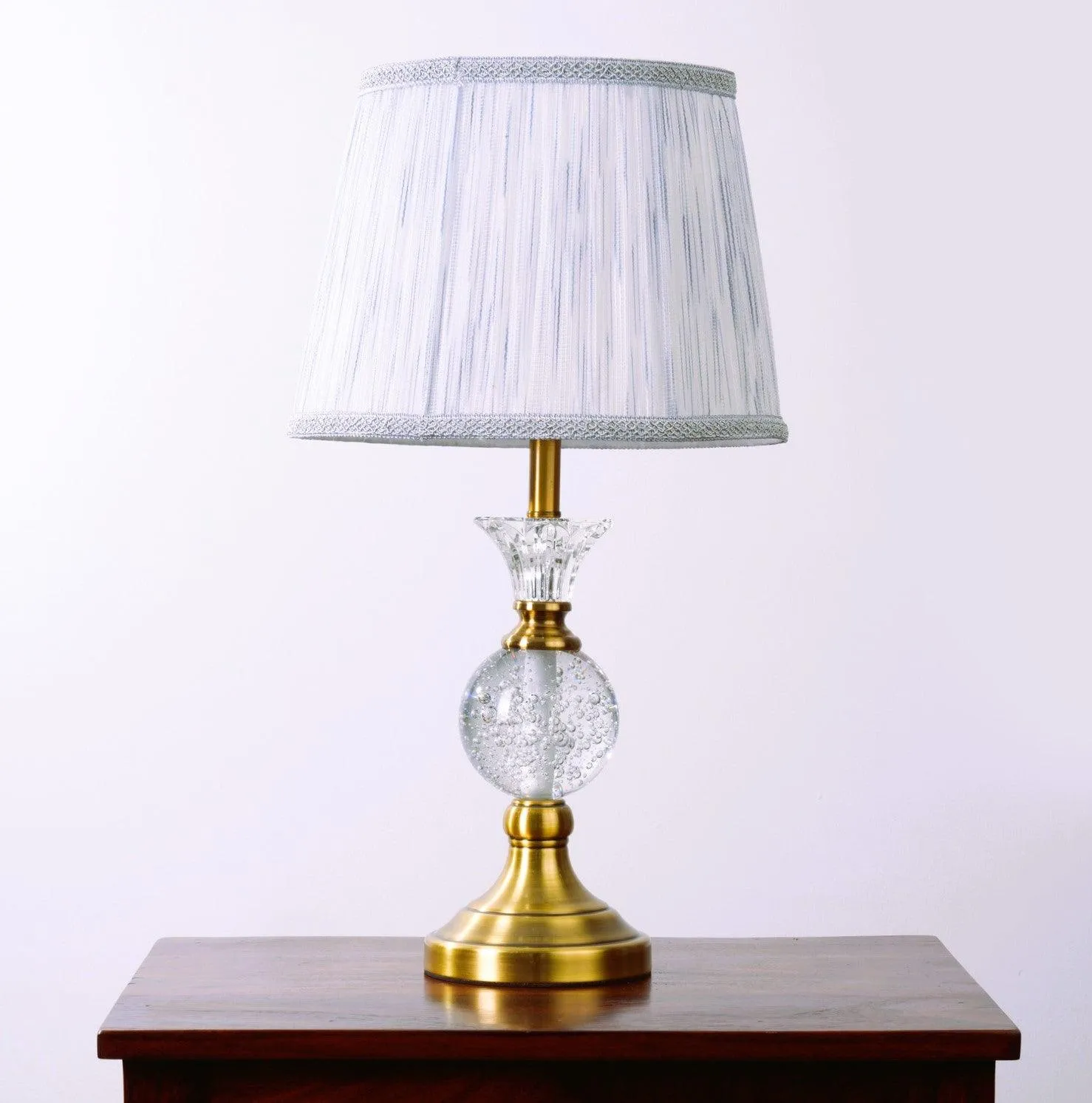 Elegant Vase Shaped Glass Table Lamp - Golden Shade| Classic Look