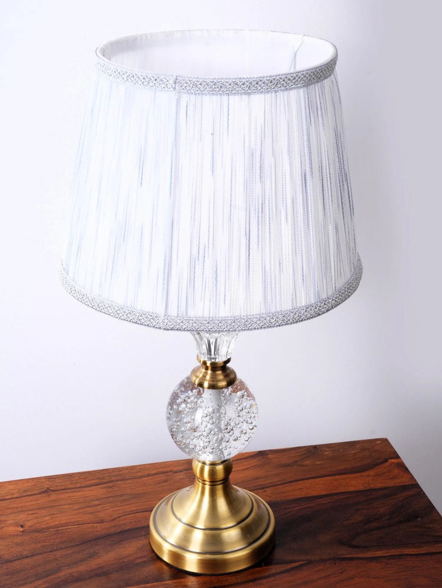 Elegant Vase Shaped Glass Table Lamp - Golden Shade| Classic Look