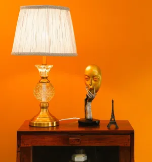 Elegant Vase Shaped Glass Table Lamp - Golden Shade| Classic Look