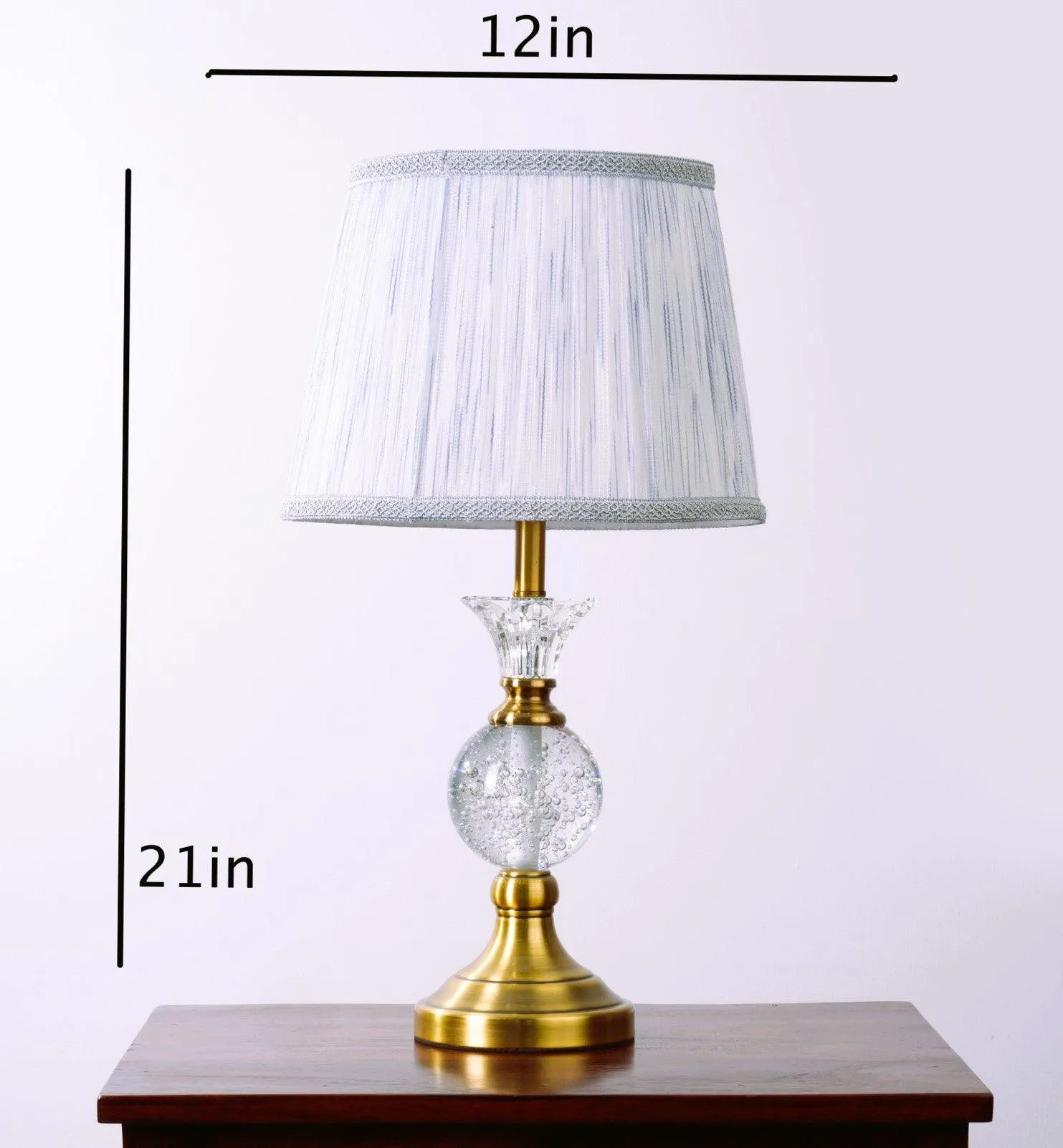 Elegant Vase Shaped Glass Table Lamp - Golden Shade| Classic Look