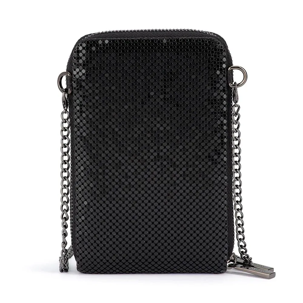 Elton Mesh Cross Body Bag in Black