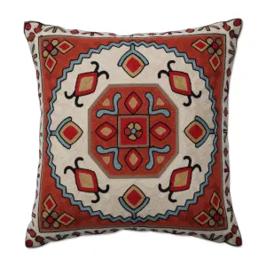 Embroidery Pillow #1 16.5-inch Throw Pillow