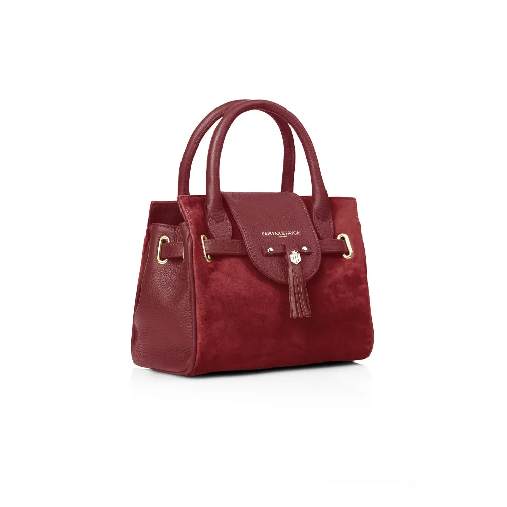 Fairfax & Favor Limited Edition Ruby Suede Mini Windsor Handbag