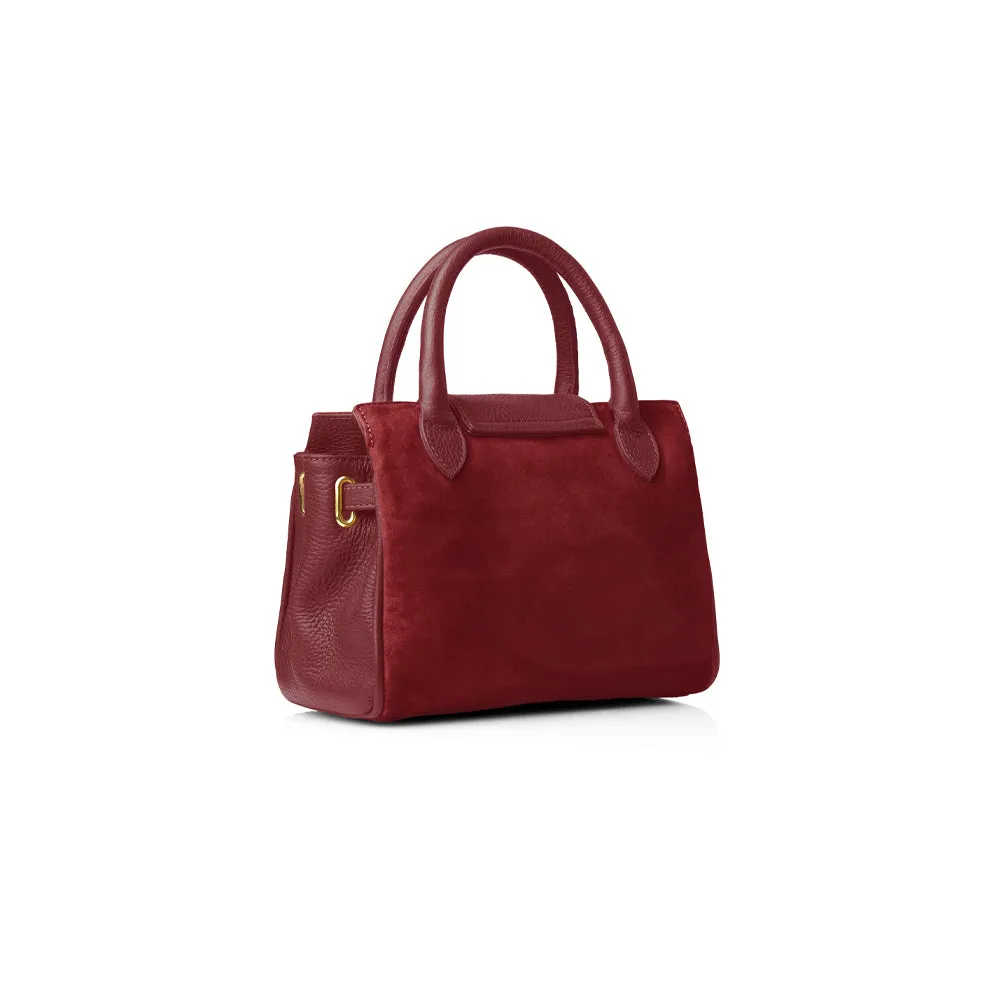 Fairfax & Favor Limited Edition Ruby Suede Mini Windsor Handbag