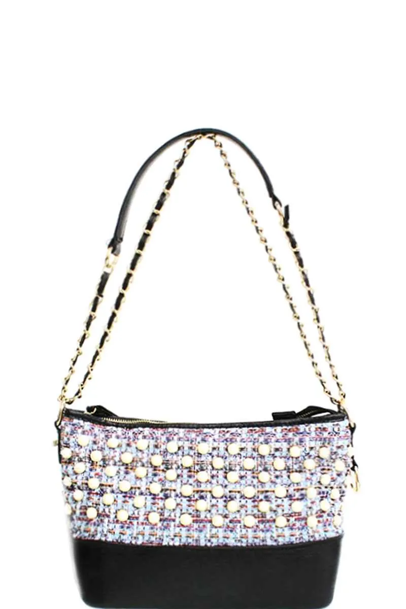 Fashion Multi Pearl Modern Crossbody Bag