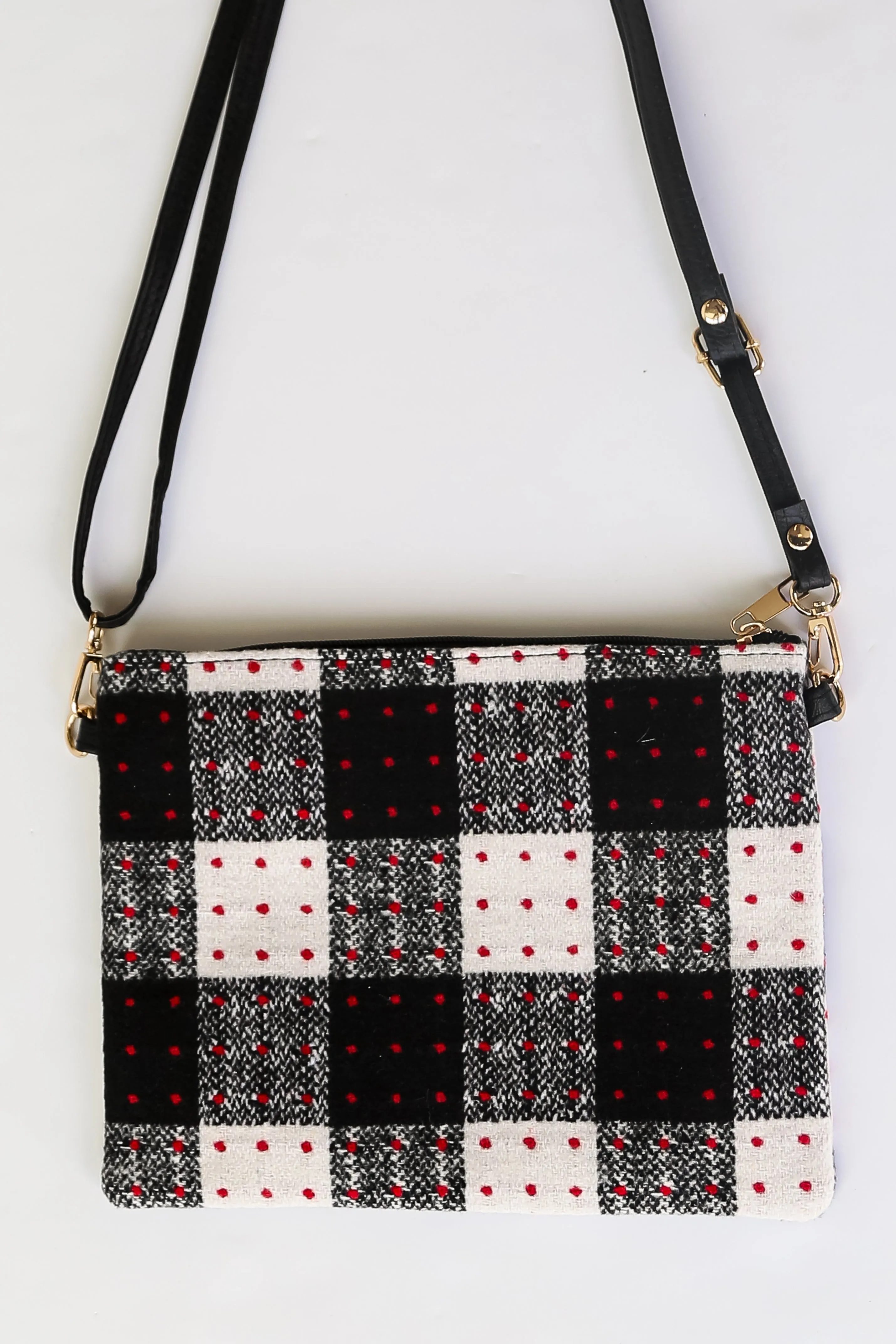 FINAL SALE - All The Feels Black Plaid Crossbody Bag - DOORBUSTER