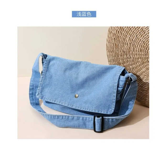 Flap Denim Crossbody Bag