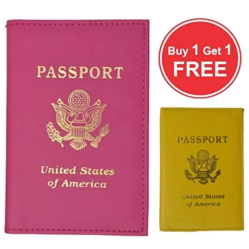 Genuine Leather Passport Cover Holder Case for Travel Best Gift BUY 1 GET 1 FREE