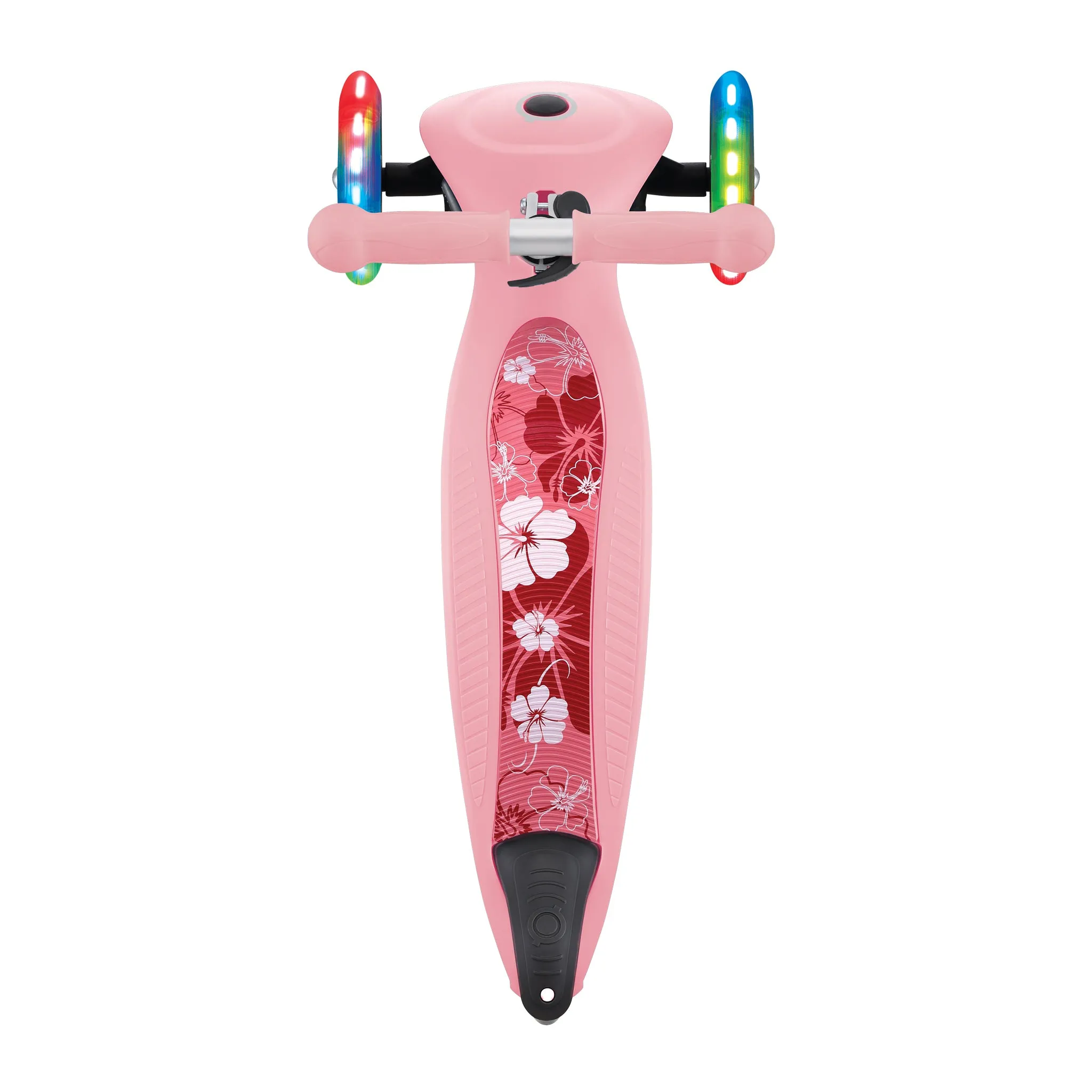 Globber Junior Foldable Fantasy Lights Scooter - Pastel Pink / Flowers (2y - 6y)