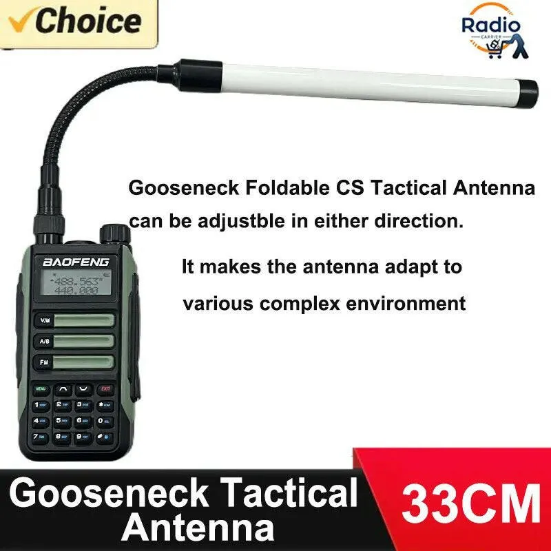 Gooseneck Tactical Foldable Antenna VHF UHF Dual Band For Baofeng Walkie Talkies UV-5R UV-82 UV-9R PLUS UV-XR WOUXUN Accessories