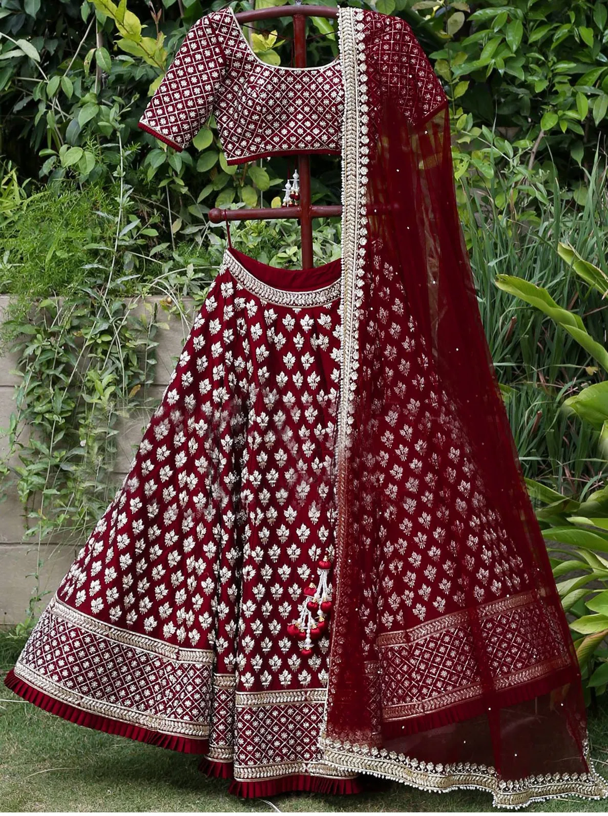 Gorgeous Maroon Color Soft Two Tone Taffeta Silk Designer Lehenga Choli