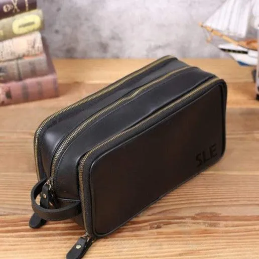 Groomsmen Gifts, Waterproof Leather Toiletry Bag, Groomsmen Proposal, Best Man Gift, Bridesmaid Gifts, Leather Dopp Kit, Mens Shaving Kit