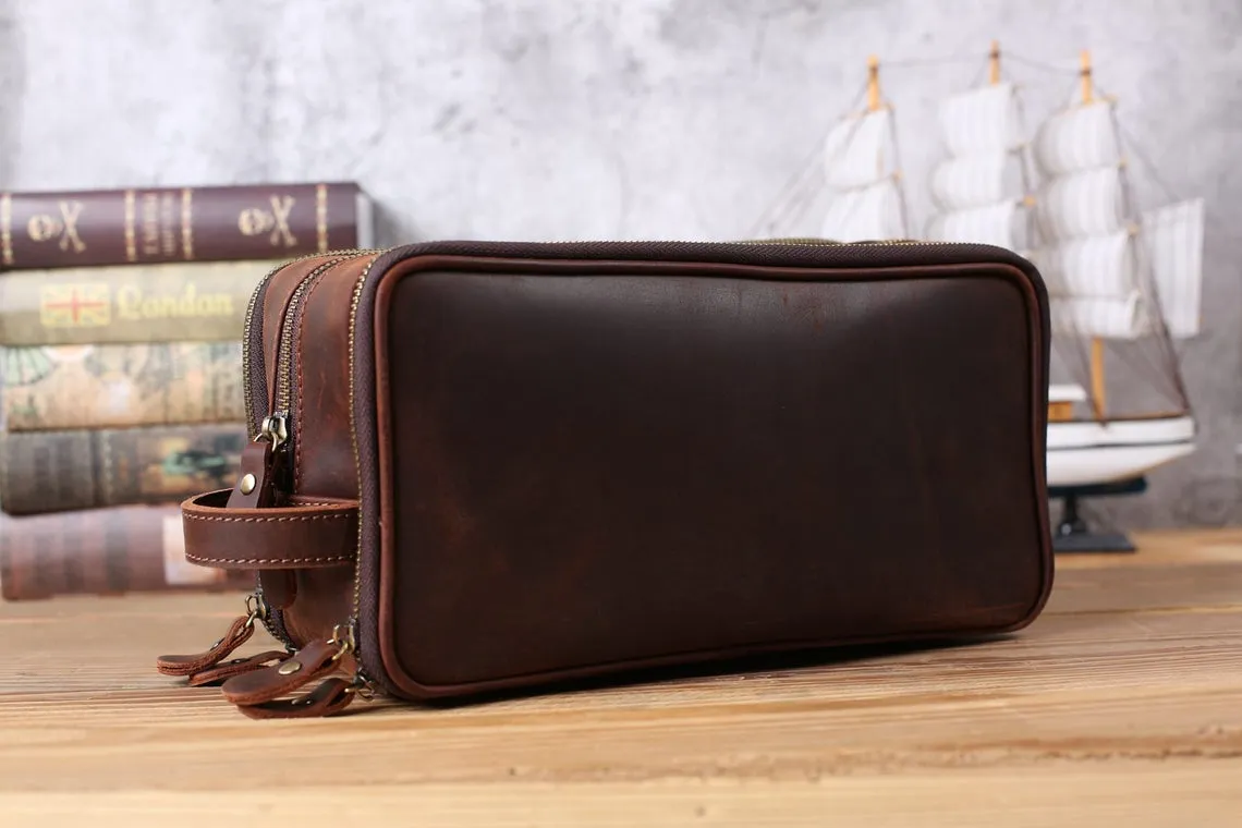 Groomsmen Gifts, Waterproof Leather Toiletry Bag, Groomsmen Proposal, Best Man Gift, Bridesmaid Gifts, Leather Dopp Kit, Mens Shaving Kit