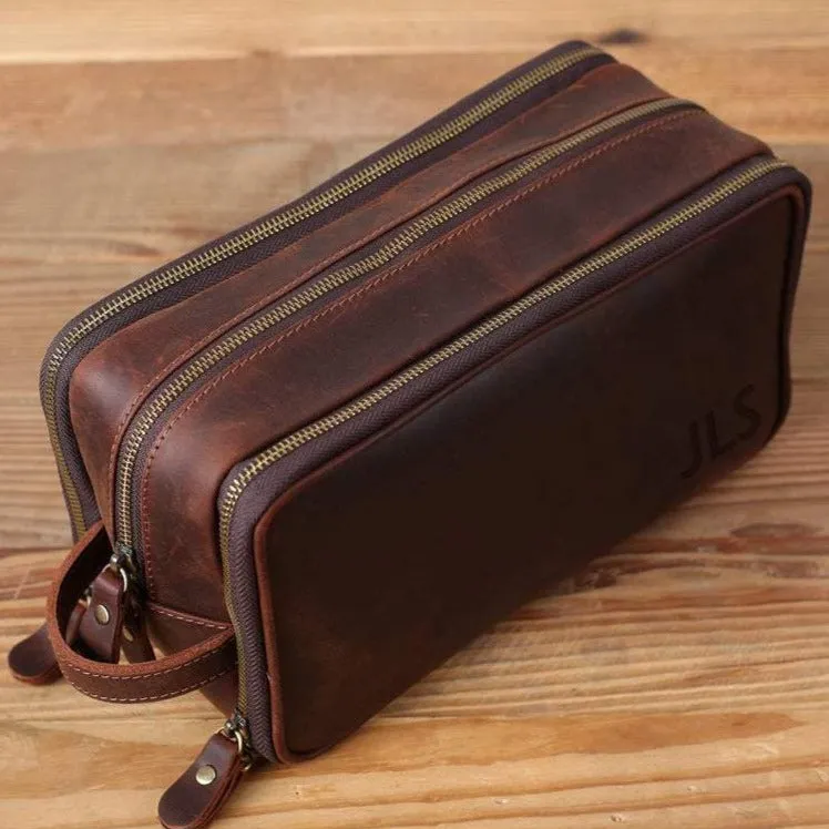 Groomsmen Gifts, Waterproof Leather Toiletry Bag, Groomsmen Proposal, Best Man Gift, Bridesmaid Gifts, Leather Dopp Kit, Mens Shaving Kit