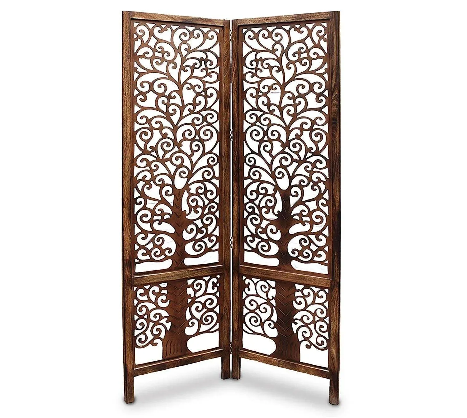 Handcrafted Brown Wooden Room Partition/Divider Screen