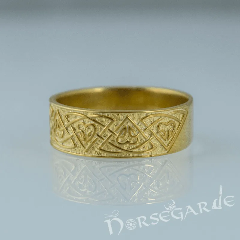 Handcrafted Celtic Ornamental Band - Gold