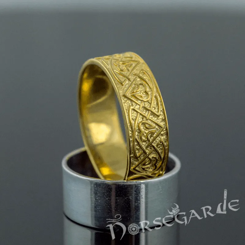 Handcrafted Celtic Ornamental Band - Gold