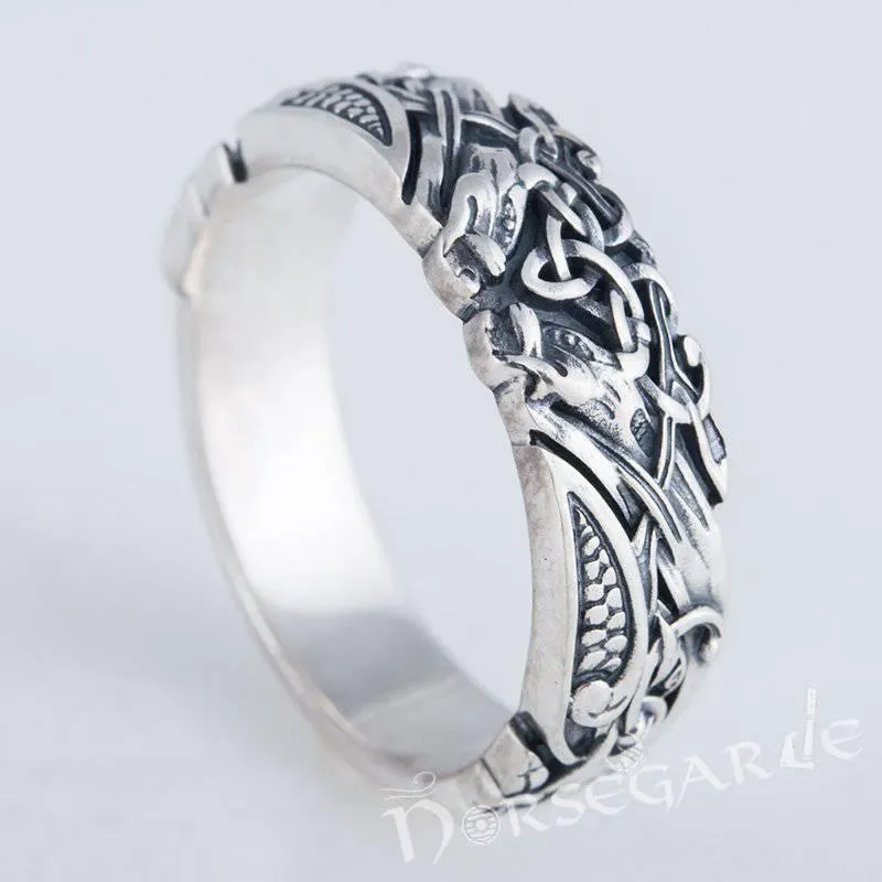 Handcrafted Druid Ornamental Band - Sterling Silver