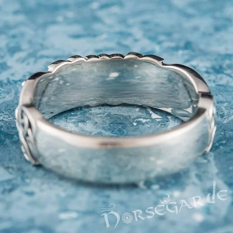 Handcrafted Druid Ornamental Band - Sterling Silver