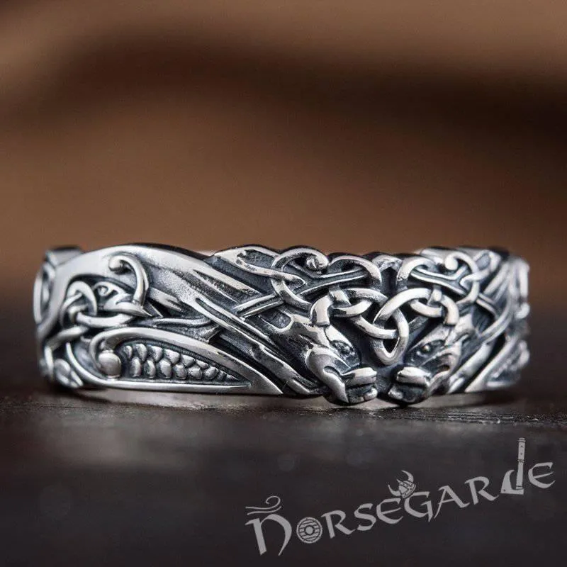 Handcrafted Druid Ornamental Band - Sterling Silver