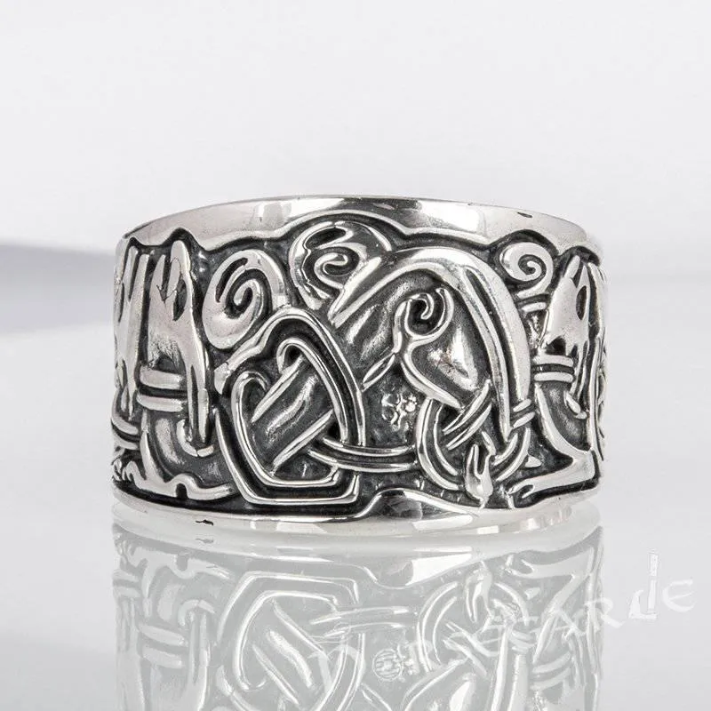 Handcrafted Jellinge Ornamental Band - Sterling Silver