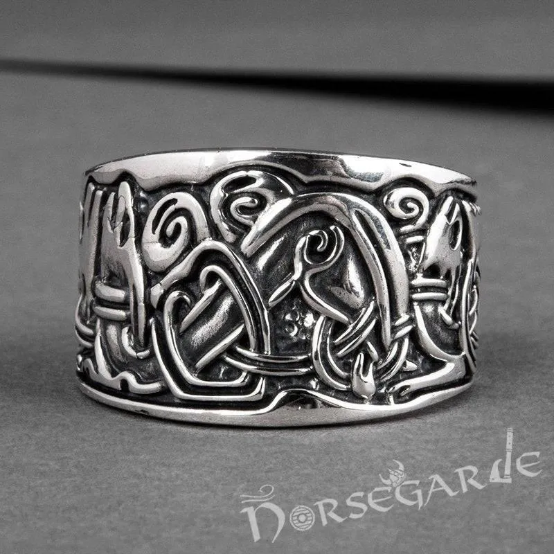 Handcrafted Jellinge Ornamental Band - Sterling Silver