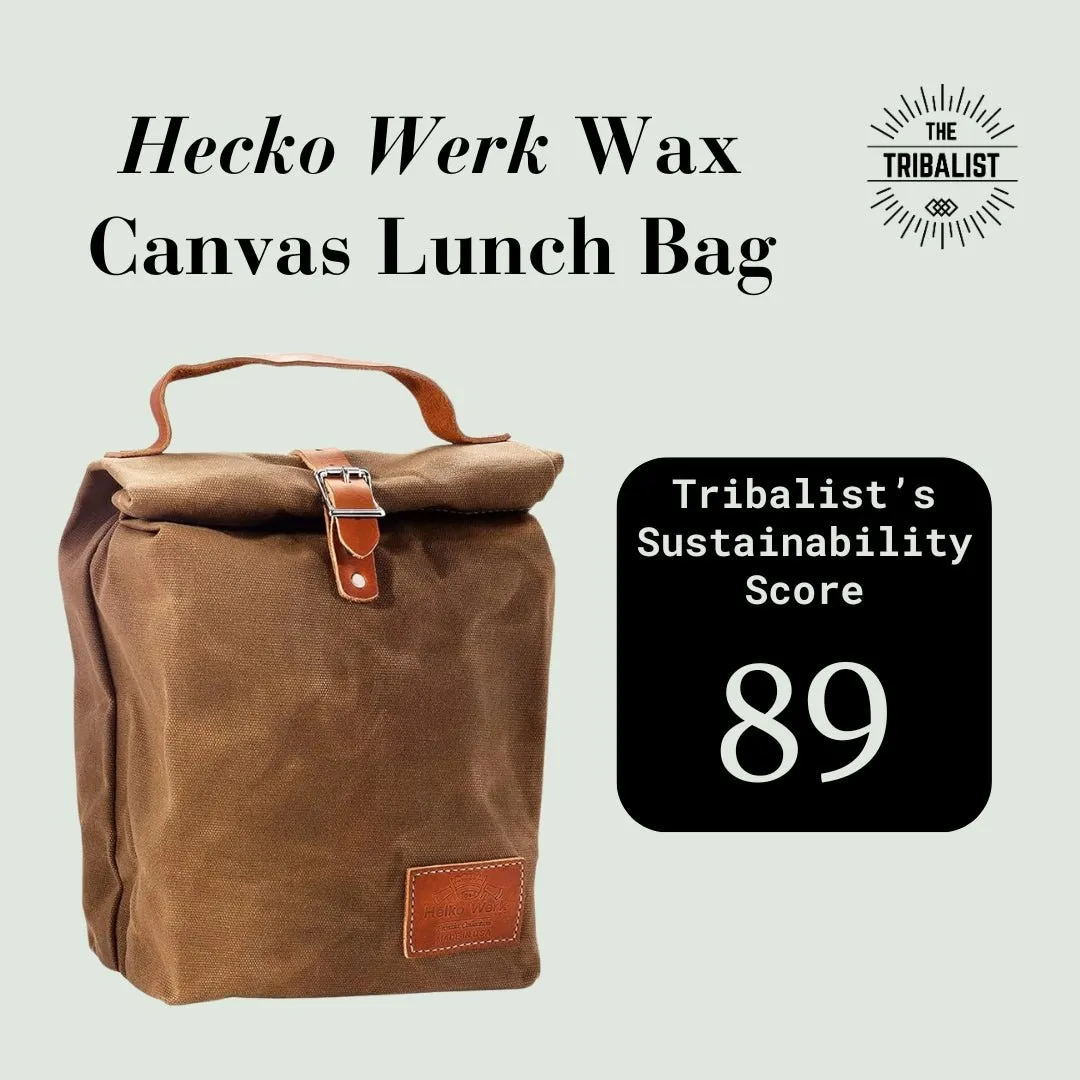 Helko Werk Germany: Heavy Duty Waxed Canvas Lunch Bag - Water-Resistant Design