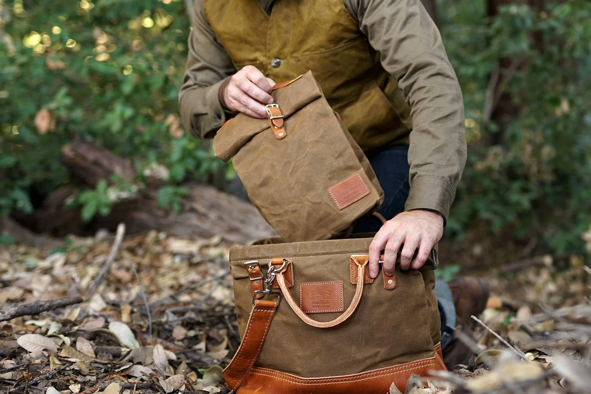 Helko Werk Germany: Heavy Duty Waxed Canvas Lunch Bag - Water-Resistant Design