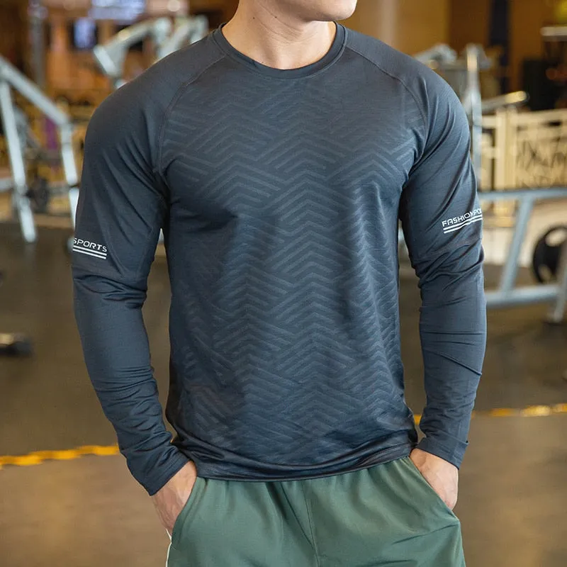 High Quality Running Shirt Tops Clothing Men Gym Sport Tshirt Quick Dry Compression Swearshirt Gym Fitness Breathable Sportswear