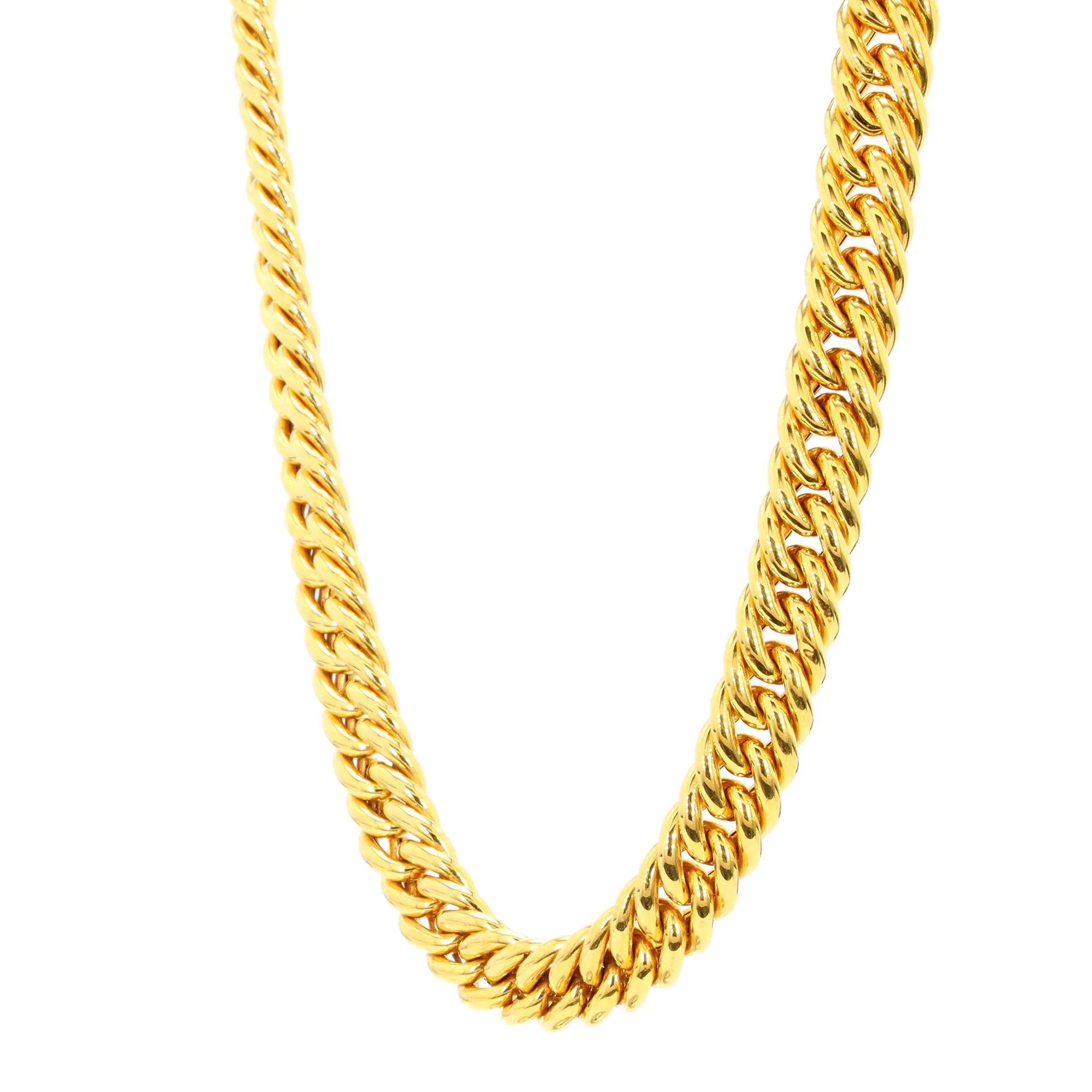 Hollow Gold Curb Link Necklace