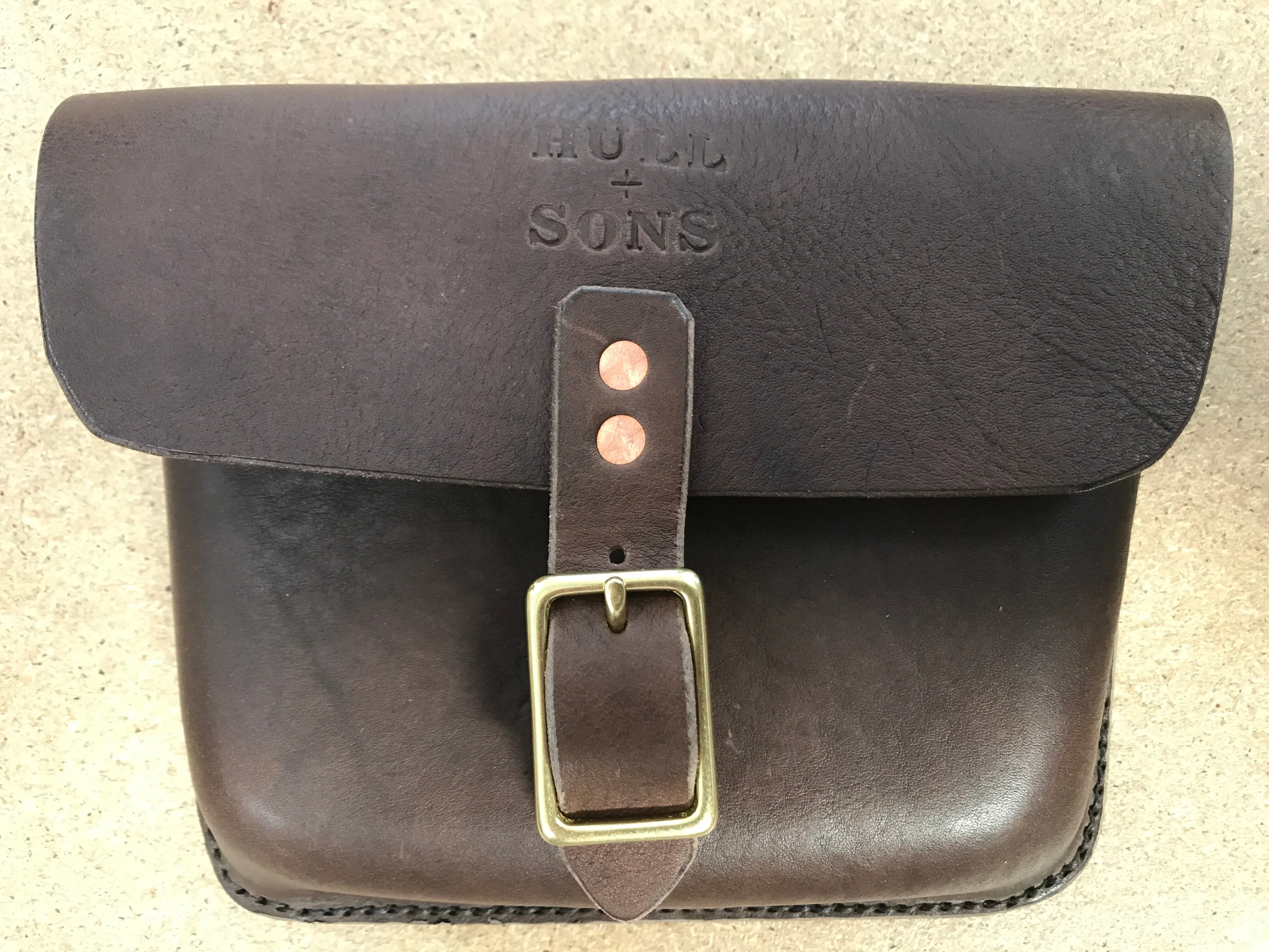 Hull and Sons leather side bag or tool bag