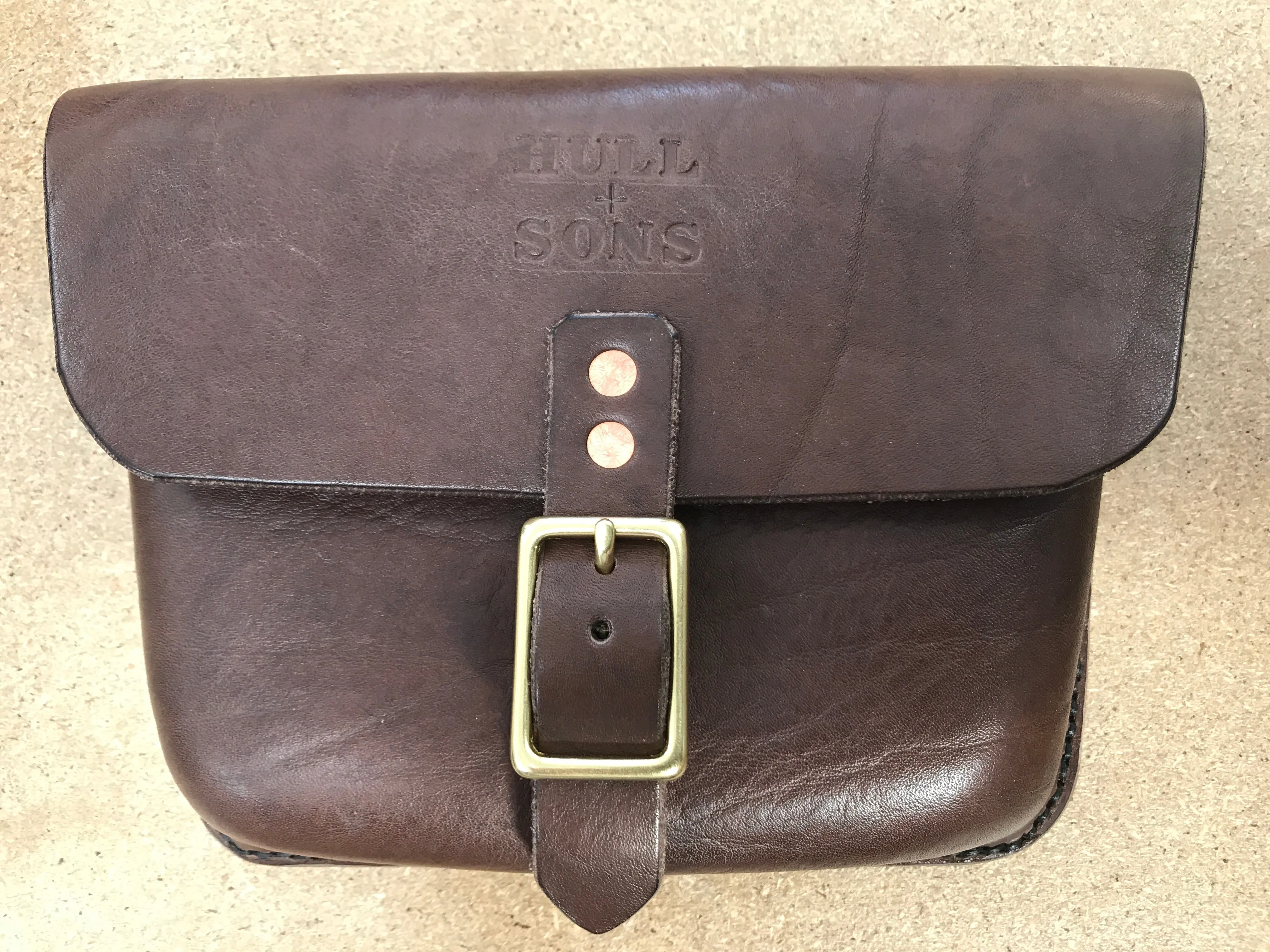 Hull and Sons leather side bag or tool bag