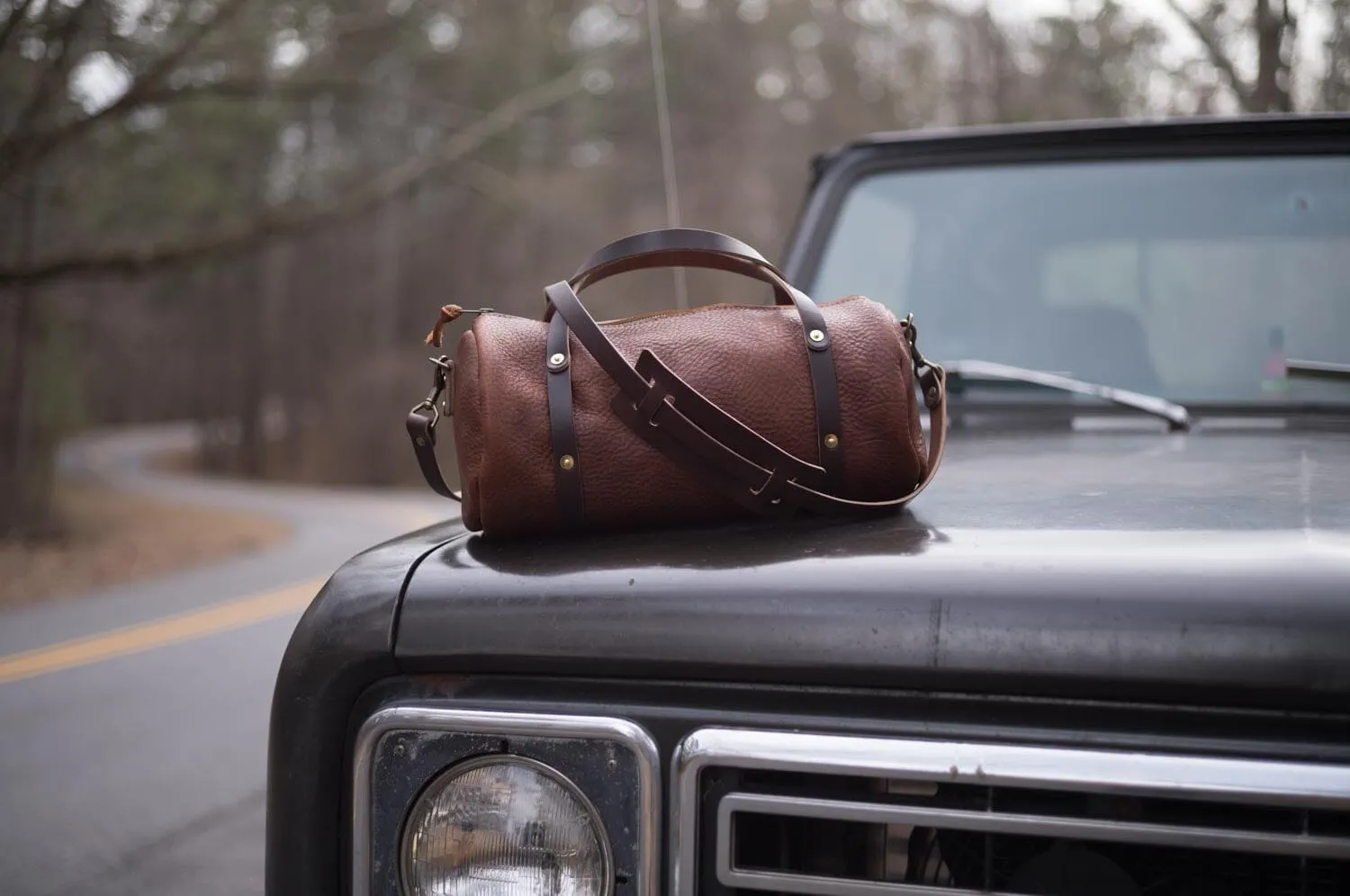 JANE LEATHER CROSSBODY - LARGE - GRAPE BISON