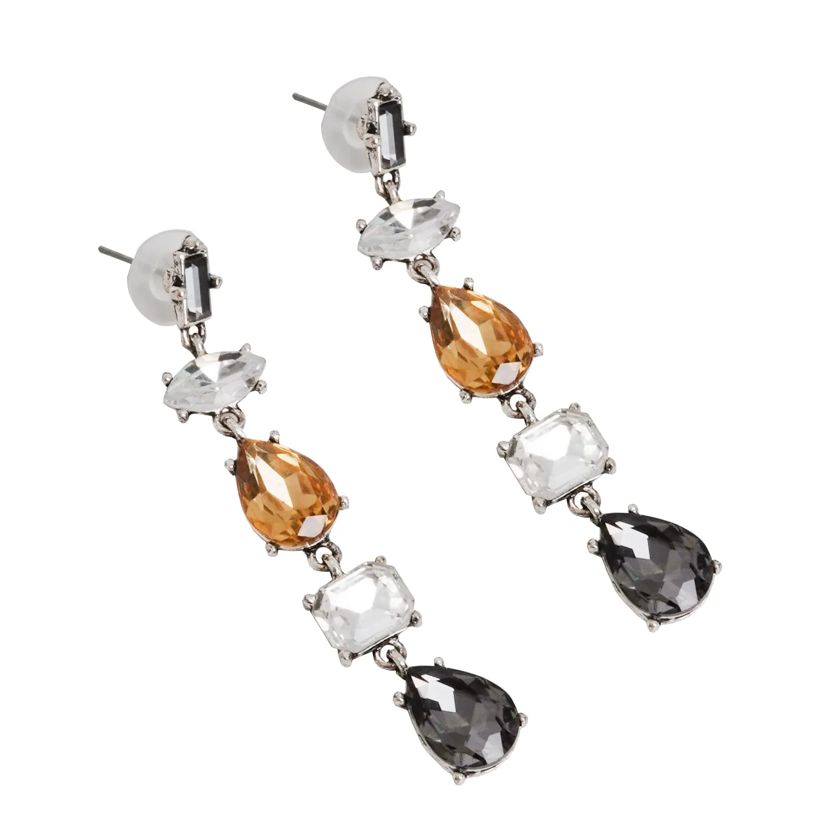 Joker & Witch Lucent Brown Crystal Drop Earrings for Women