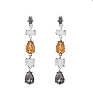 Joker & Witch Lucent Brown Crystal Drop Earrings for Women