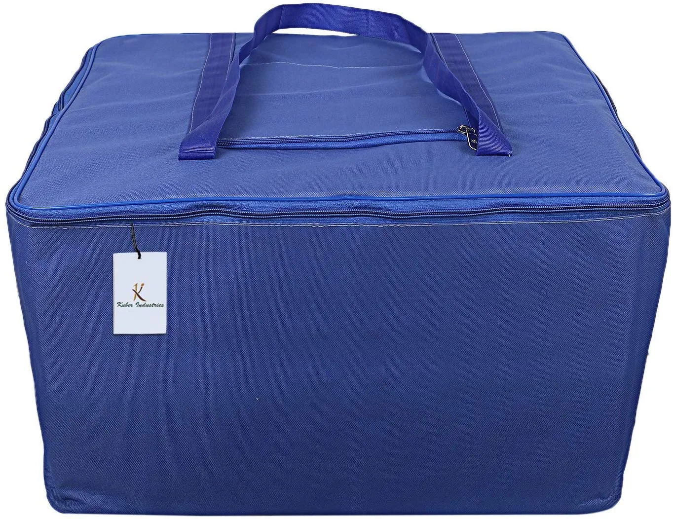 Kuber Industries CTKTC6601 Rexine Jumbo Underbed Moisture Proof Storage Bag with Zipper Closure and Handle (Royal Blue, 48 cm x 60 cm x 36 cm)