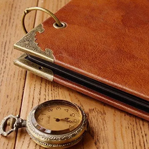 Leather Photo Album for Couples with Heart-Shaped Cover