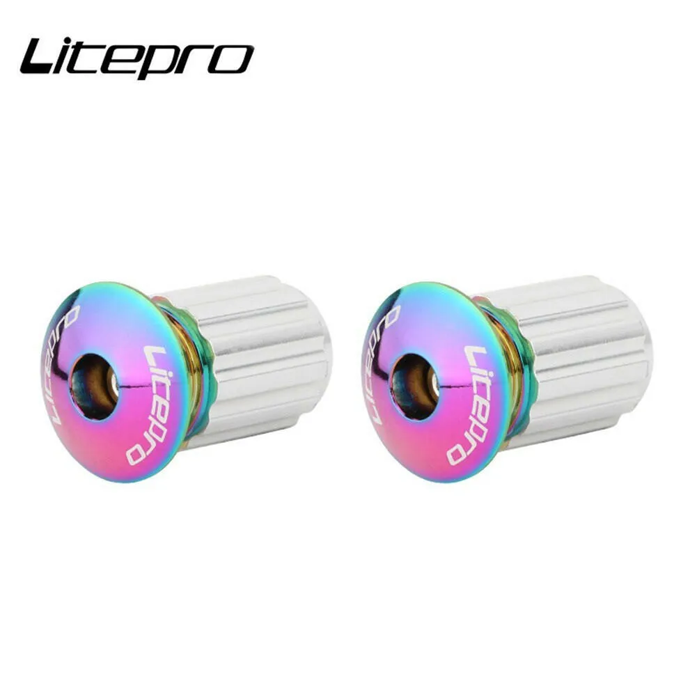 Litepro 1 pair foldable bicycle handlebar plug bicycle handlebar cover aluminum alloy road bike handlebar end cap accessory