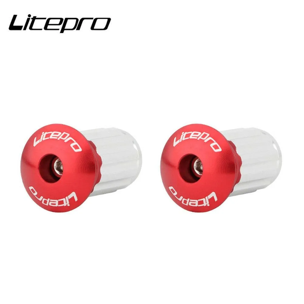 Litepro 1 pair foldable bicycle handlebar plug bicycle handlebar cover aluminum alloy road bike handlebar end cap accessory