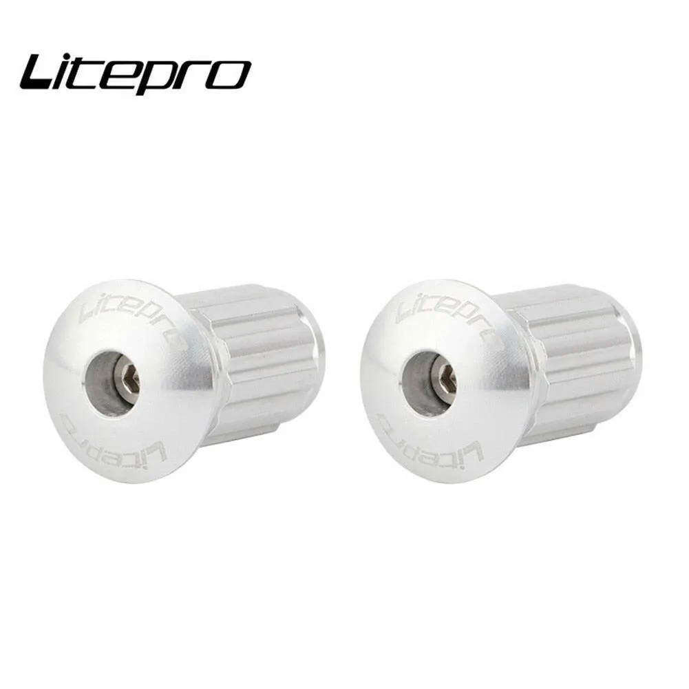 Litepro 1 pair foldable bicycle handlebar plug bicycle handlebar cover aluminum alloy road bike handlebar end cap accessory