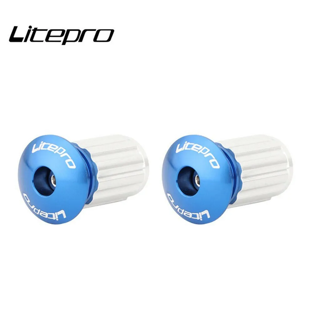 Litepro 1 pair foldable bicycle handlebar plug bicycle handlebar cover aluminum alloy road bike handlebar end cap accessory